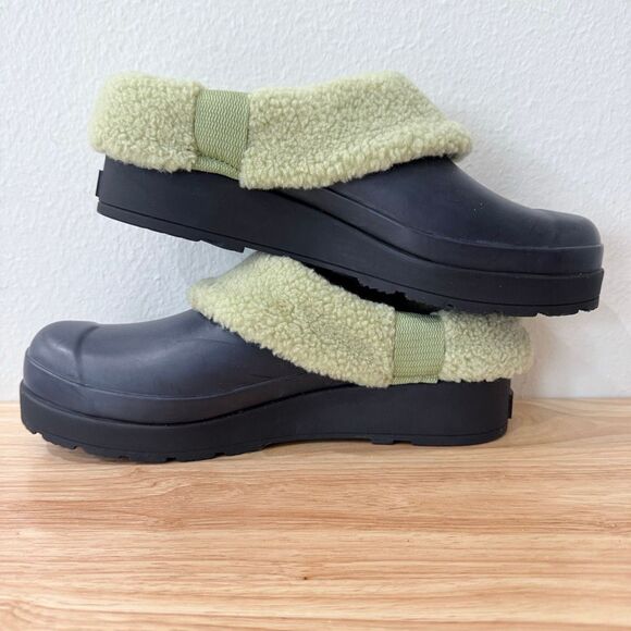 Hunter Gardener Black Fur Lined Waterproof Clogs Women's Size US 9 EU 40 - Picture 7 of 9